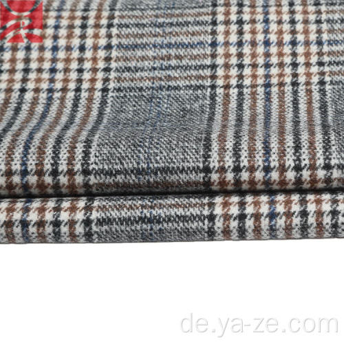 Tweed Plaid -Scheck gewebter Wollpolyesterstoff